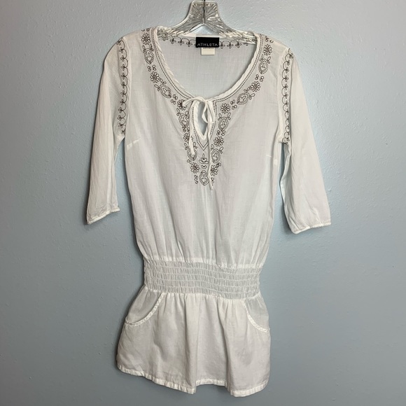 Athleta Other - ATHLETA COTTON EMBROIDERED COVER UP SIZE SMALL